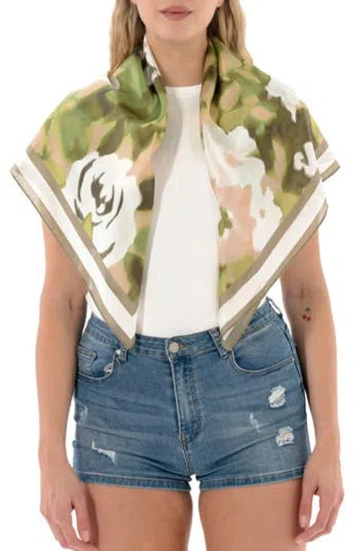 Nicole Miller Floral Square Scarf In Orange