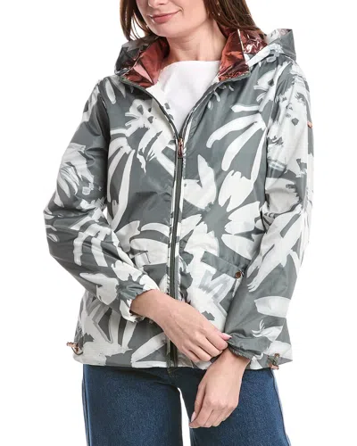 Nicole Miller Floral Windbreaker In Green