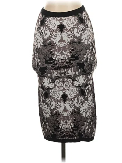 Pre-owned Nicole Miller Formal Skirt In Silver