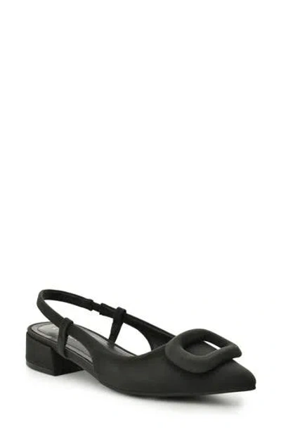 Nicole Miller Frame Slingback Pump In Black Nubuck