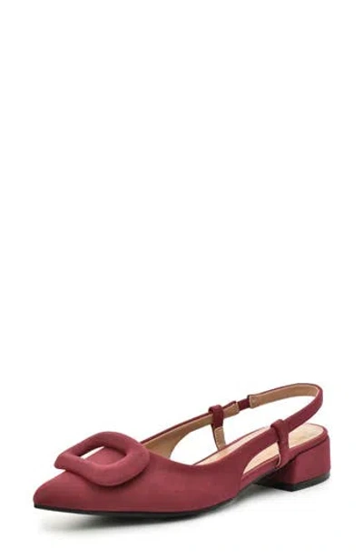 Nicole Miller Frame Slingback Pump In Burgundy Nubuck