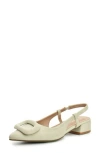 Nicole Miller Frame Slingback Pump In Taupe Nubuck
