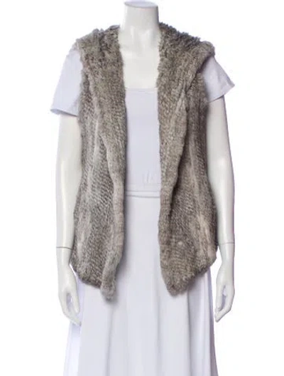 Pre-owned Nicole Miller Fur Fur Jacket In Gray