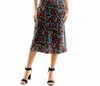 Nicole Miller Gabriella Satin Midi Slip Dress In Keys In Multi