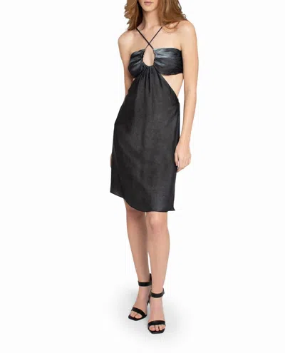 Nicole Miller Garment Dyed Cut Out Mini Dress In Nm Black In Multi