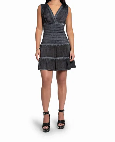 Nicole Miller Garment Dyed Sleeveless Mini Dress In Black