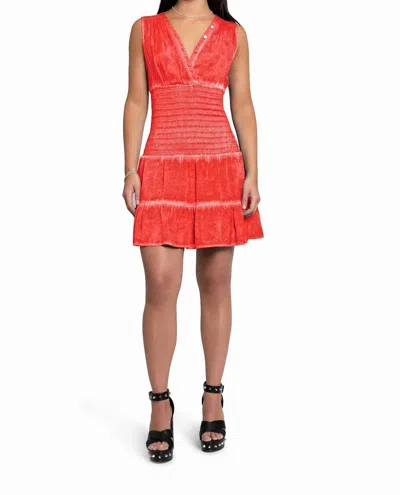 Nicole Miller Garment Dyed Sleeveless Mini Dress In Poppy In Red