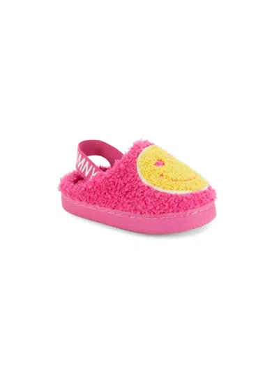 Nicole Miller Kids' Girl's Faux Shearling Slippers In Hot Pink