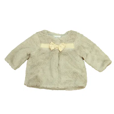 Pre-owned Nicole Miller Kids' Girls Taupe Jacket In Beige