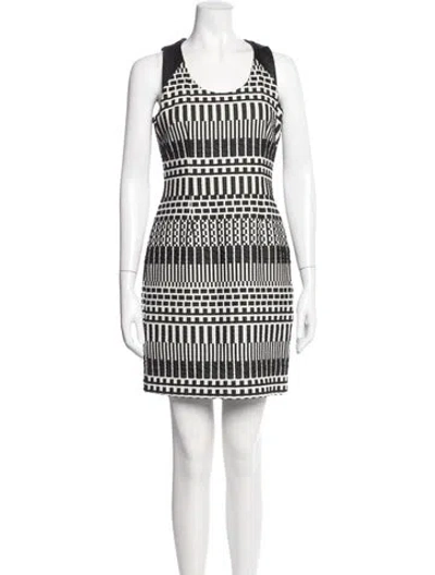 Pre-owned Nicole Miller Graphic Print Mini Dress In Multi