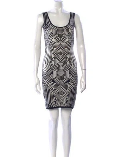 Pre-owned Nicole Miller Graphic Print Mini Dress In Multi