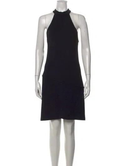 Pre-owned Nicole Miller Halterneck Mini Dress In Black