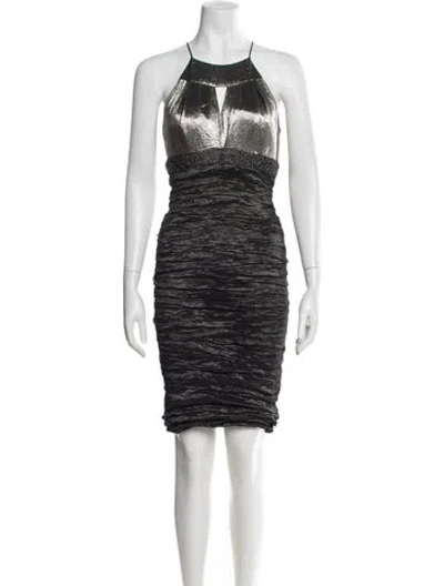 Pre-owned Nicole Miller Halterneck Mini Dress In Black