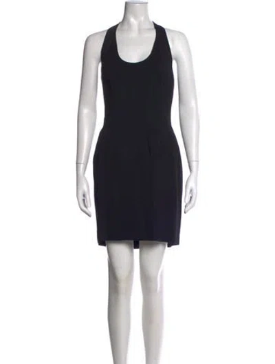Pre-owned Nicole Miller Halterneck Mini Dress In Black