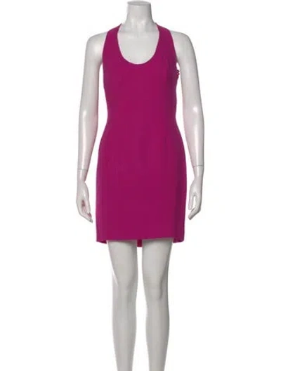 Pre-owned Nicole Miller Halterneck Mini Dress In Pink