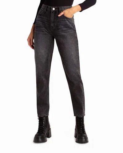 Nicole Miller Harlem High Rise Tapered Jean In Black In Gray