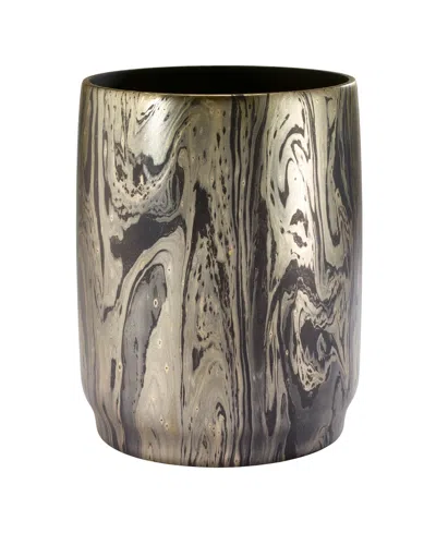 Nicole Miller Harper Wastebasket In Blk,gold