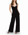 Nicole Miller Heavy Jersey Wide Leg Jumpsuit In Nm Black In Multi