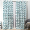 Nicole Miller Hexa Back Tab Light-filtering Set Of 2 Curtain Panel In Green