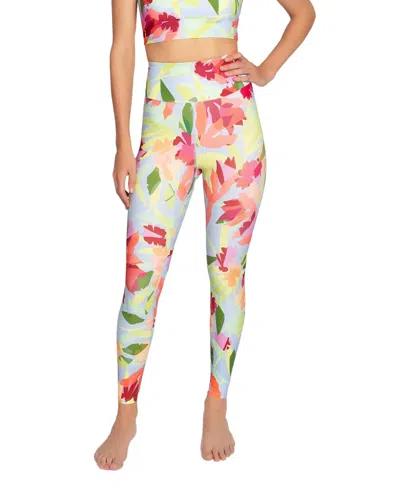 Nicole Miller High Rise Leggings In Oasis Light Blue In Multi