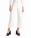 Nicole Miller High Rise Wide Leg Ankle Jean In Off White In White
