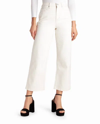 Nicole Miller High Rise Wide Leg Ankle Jean In Off White