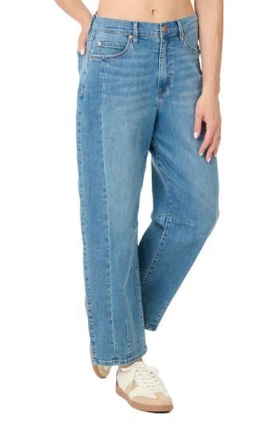 Nicole Miller High Waist Arched Leg Jeans In Blue