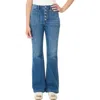 Nicole Miller High Waist Exposed Button Fly Flare Leg Jeans In Blue