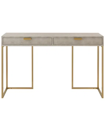 Nicole Miller Isidro Cream/gold Console Table In White