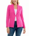 Nicole Miller Isla Stretch Crepe One Button Blazer In Precious Pink In Pink