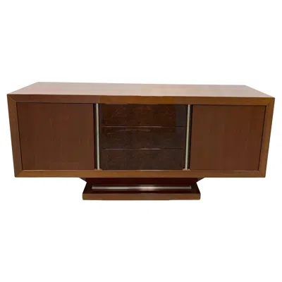 Pre-owned Nicole Miller Italian Contemporary Credenza, Modern Sideboard By  In Brown