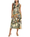 Nicole Miller Izzy Woven Midi Dress In Multi