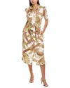 Nicole Miller Jade Linen-blend Midi Dress