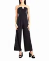 Nicole Miller Jasmine Crepe Tuxedo Jumpsuit In Very Black In Black