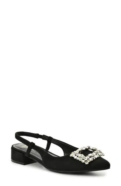 Nicole Miller Jewel Embellished Slingback Pump In Black Suede