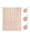 Nicole Miller Kendall 13-pc. Shower Curtain/shower Hooks Set, 72"x72" In Clay