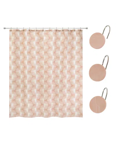 Nicole Miller Kendall 13-pc. Shower Curtain/shower Hooks Set, 72"x72" In Neutral