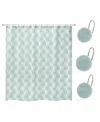 Nicole Miller Kendall 13-pc. Shower Curtain/shower Hooks Set, 72"x72" In Oasis