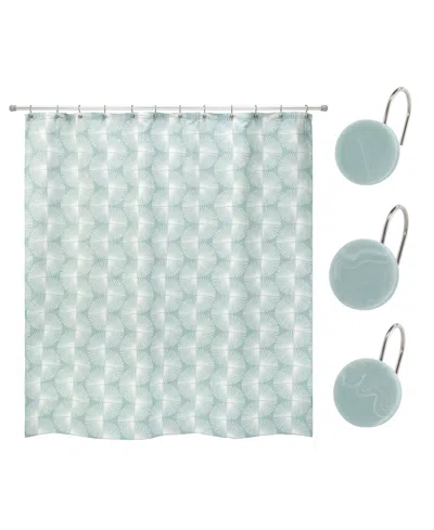 Nicole Miller Kendall 13-pc. Shower Curtain/shower Hooks Set, 72"x72" In Oasis