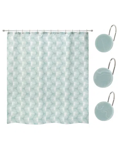 Nicole Miller Kendall 13-pc. Shower Curtain/shower Hooks Set, 72"x72" In Blue