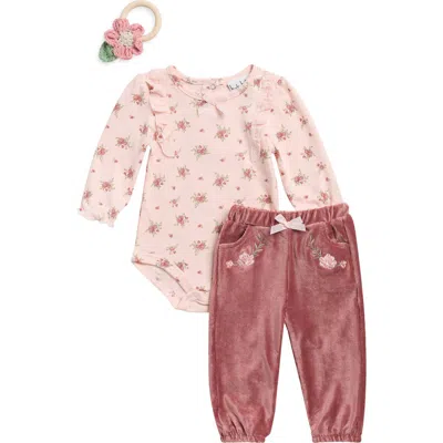 Nicole Miller Babies'  Kids' Bodysuit And Corduroy Pants Set In Brown