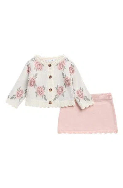 Nicole Miller Babies'  Kids' Floral Cardigan & Skirt Set In Multi