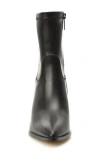 Nicole Miller Kitten Heel Stretch Bootie In Black Stretch