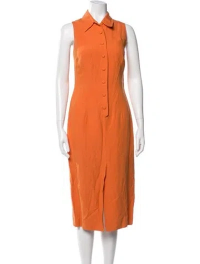 Pre-owned Nicole Miller Knee-length Dress In Orange