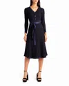 Nicole Miller Knit Fit And Flare Valentina Dress In Blue Lurex In Multi