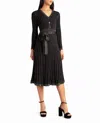 Nicole Miller Knit Fit And Flare Valentina Dress In Very Black Lurex In Multi