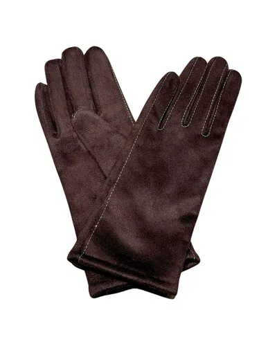 Nicole Miller Contrast Stitch Glove In Brown