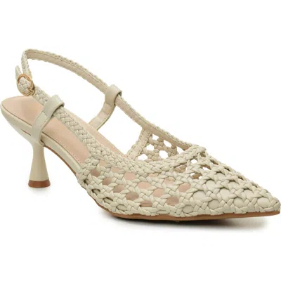 Nicole Miller Knotty Braided Slingback Pump In Bone