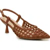 Nicole Miller Knotty Braided Slingback Pump In Cognac