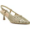 Nicole Miller Knotty Braided Slingback Pump In Gold